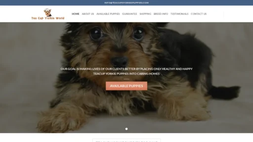 A screenshot of Teacupsyorkiepuppies.com