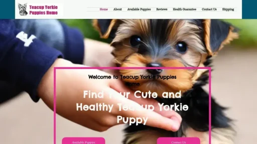 A screenshot of Teacupyorkiepupshome.com