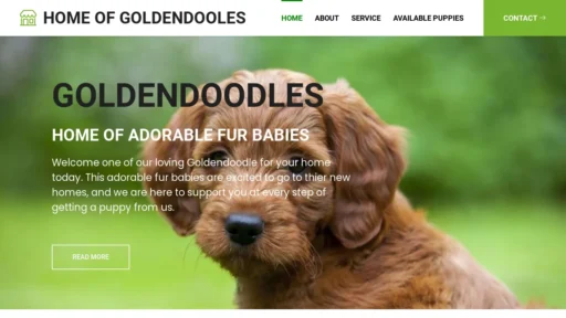 A screenshot of Thehomeofgoldendoodles.shop