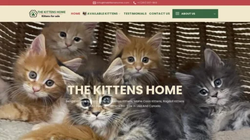 A screenshot of Thekittenshome.com