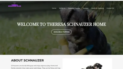 A screenshot of Theresaschnauzerhome.com