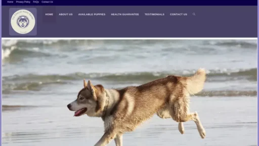 A screenshot of Thesiberianhuskykennel.com