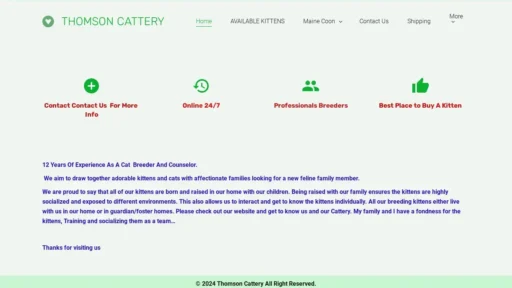 A screenshot of Thomsoncattery.com