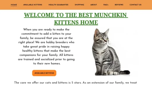 A screenshot of Tiddlermuchkinshome.com
