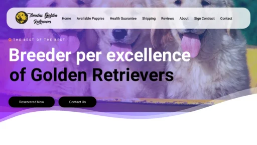 A screenshot of Timelessgoldenretrievers.com