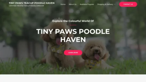 A screenshot of Tinypawspoodlehaven.com