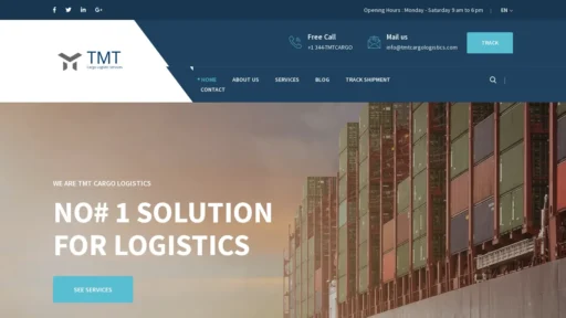 A screenshot of Tmtcargologistics.com
