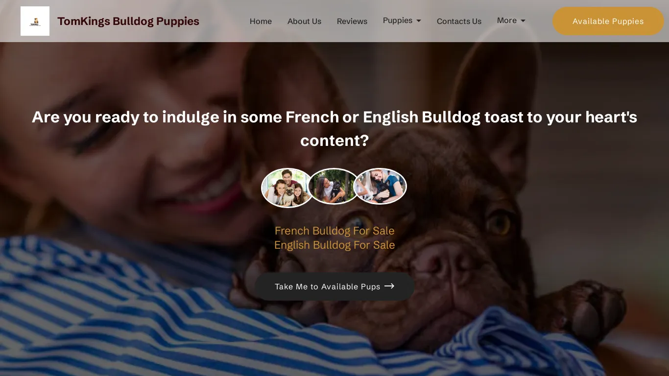 Scam Website Screenshot Tomkingsbulldogpuppies.com