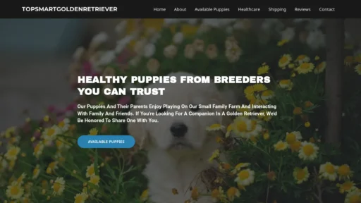 A screenshot of Topsmartgoldenretriever.com