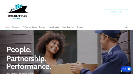 A screenshot of Transexpressdeliveryltd.com