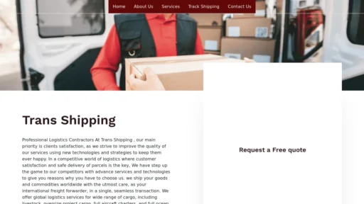 A screenshot of Transhippingdelivery.com