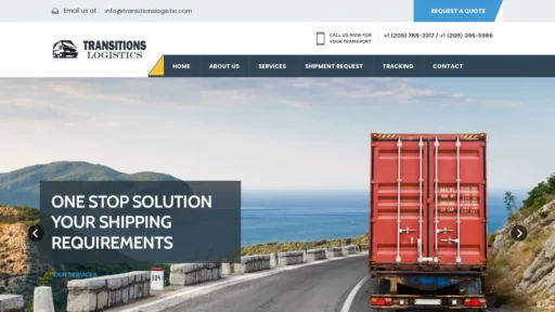 A screenshot of Transitionslogistic.com