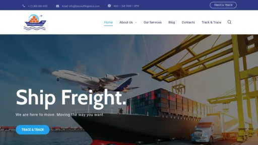 A screenshot of Transwiftlogistics.com