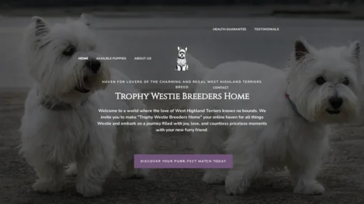 A screenshot of Trophywestiebreedershome.com