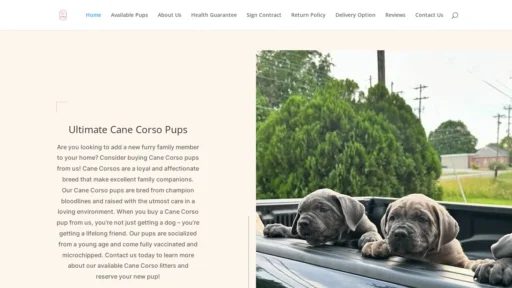 A screenshot of Ultimatecanecorsopups.com
