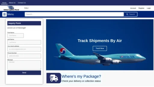 A screenshot of Unitedlogisticsparcel.com