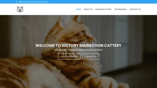 A screenshot of Victoryhouseofmainecoons.shop