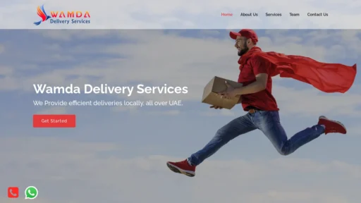 A screenshot of Wamdadeliveryservices.com