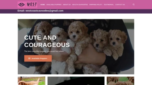 A screenshot of Westcoastcavoodles.com
