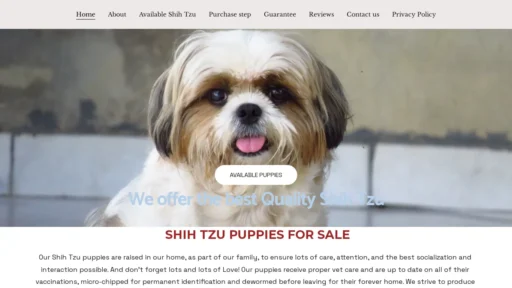A screenshot of Westfieldshihtzus.com
