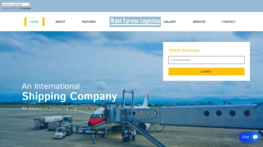 A screenshot of Westxpresslogistics.com