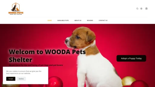 A screenshot of Woodapets.com