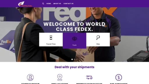 A screenshot of Worldclassfedex.com