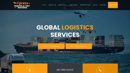A screenshot of Xpressparcelandpetmovers.com