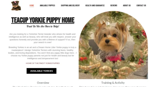 A screenshot of Yorkiepuppiesavail.com