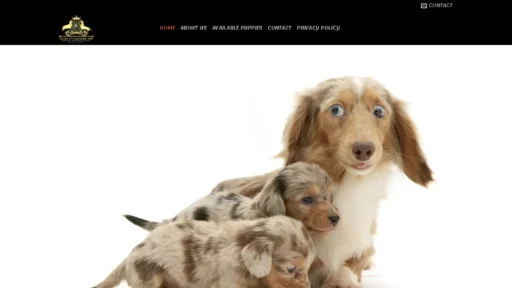 A screenshot of Zanelyndachshunds.com