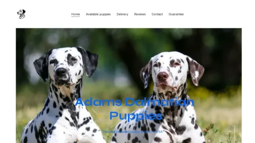 Scam Website Screenshot Adamsdalmatianpuppies.com