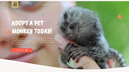 Scam Website Screenshot Adoptapetmonkey.com