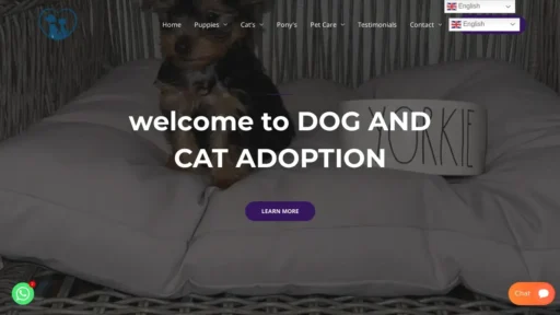 Scam Website Screenshot Adoptdogandcat.com