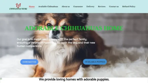 Scam Website Screenshot Adorablechihome.com