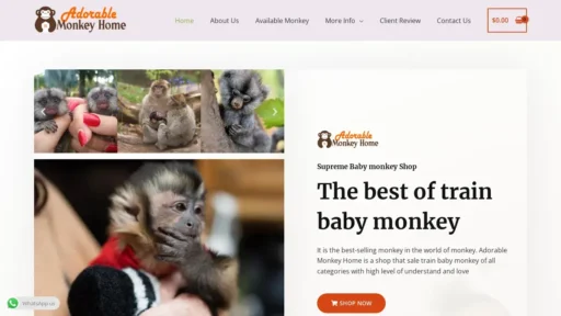 Scam Website Screenshot Adorablemonkeyhome.com