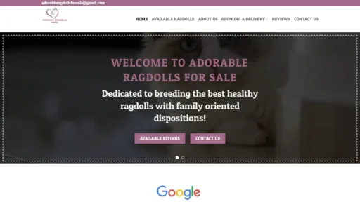 Scam Website Screenshot Adorableragdollsforsale.com