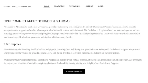 Scam Website Screenshot Affectionatedashhome.com