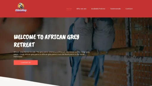 Scam Website Screenshot Africangreysretreat.com