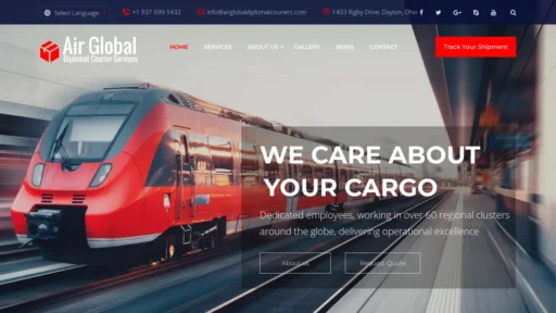 Scam Website Screenshot Airglobaldiplomatcouriers.com