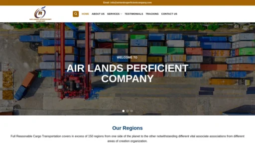 Scam Website Screenshot Airlandssperficientcompany.com