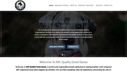 Scam Website Screenshot Akcqualitygreatdanes.com
