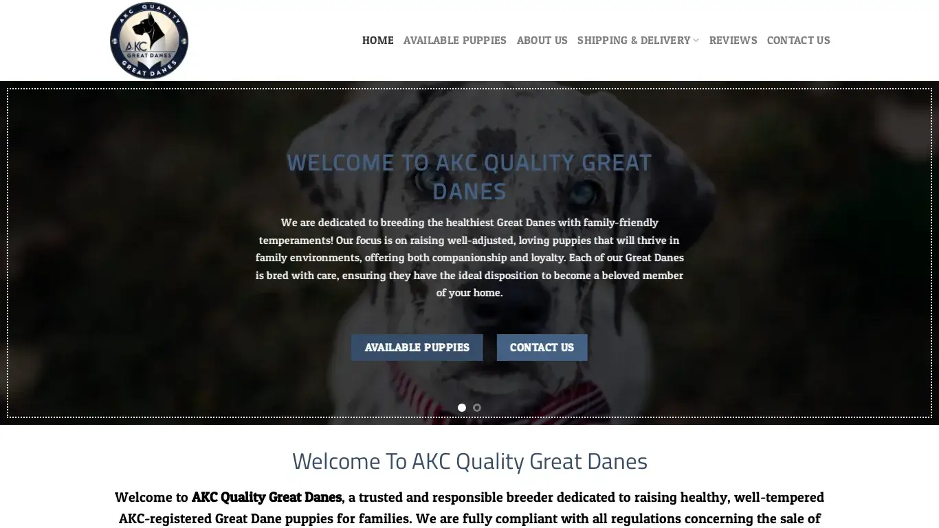 is AKC Quality Great Danes – Buy Great Danes Online! legit? screenshot