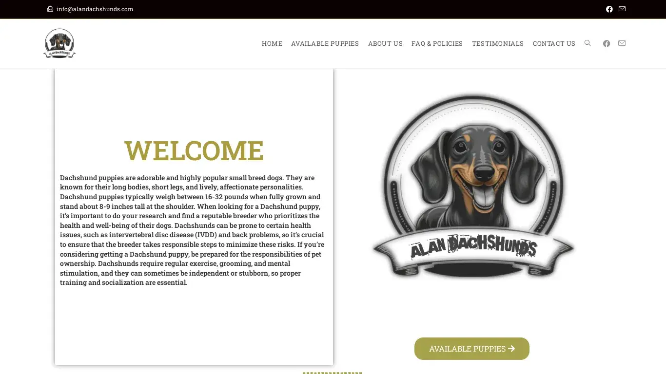 is Alan Dachshunds – Licensed Dachshund Breeders legit? screenshot