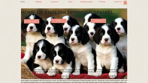 Scam Website Screenshot Alexhomeofenglishspringerspaniel.com