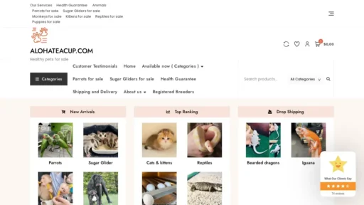Scam Website Screenshot Alohateacup.com