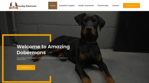 Scam Website Screenshot Amazingdobermans.com