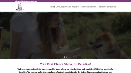 Scam Website Screenshot Amazingshibainu.com