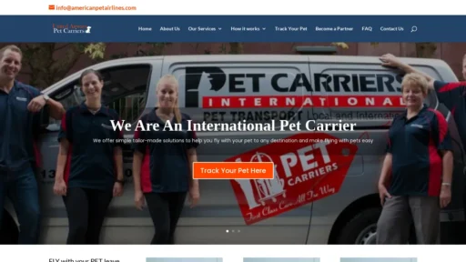 Scam Website Screenshot Americanpetairlines.com