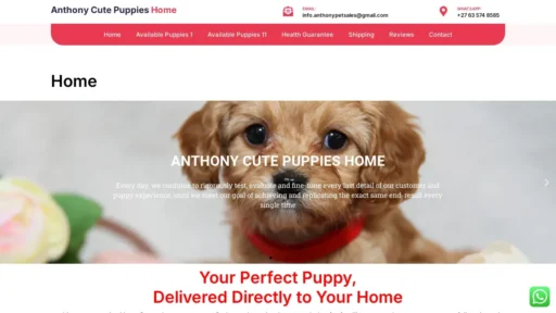 Scam Website Screenshot Anthonycutepuppieshome.co.za