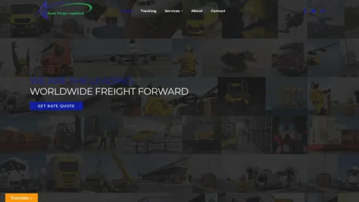 Scam Website Screenshot Apexforgelogistics.com